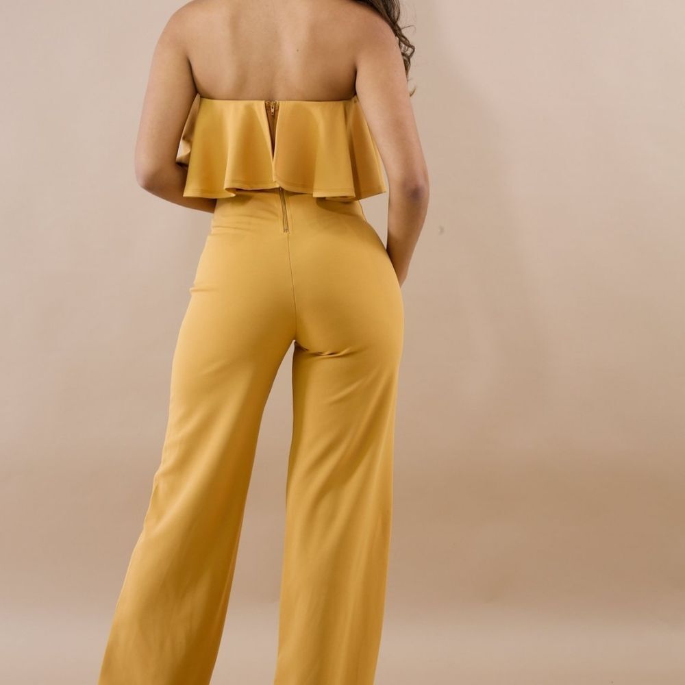 Tube Ruffled Back Zippered Jumpsuit - Picture 7 of 7